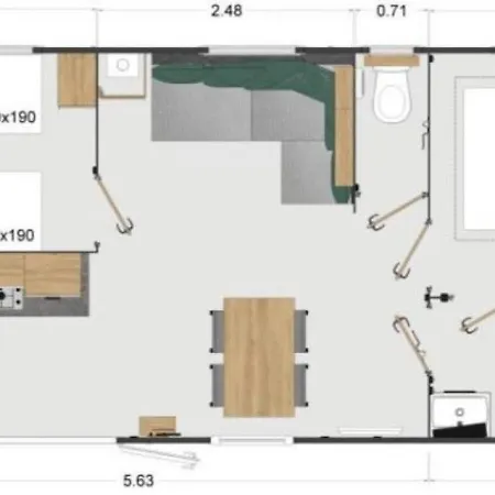 Mobilhome Ile D'oleron - 6 Places - 5 Etoiles Parque de Campismo Saint-Georges-d'Oleron